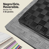 Tapis puzzle réversible Kinefis F20 (épaisseur 20 mm et texture cinq lignes) - Couleurs : noir-gris et noir-rouge Tapis puzzle réversible Kinefis F20 (épaisseur 20 mm et texture cinq lignes) - Couleurs : noir-gris et noir-rouge